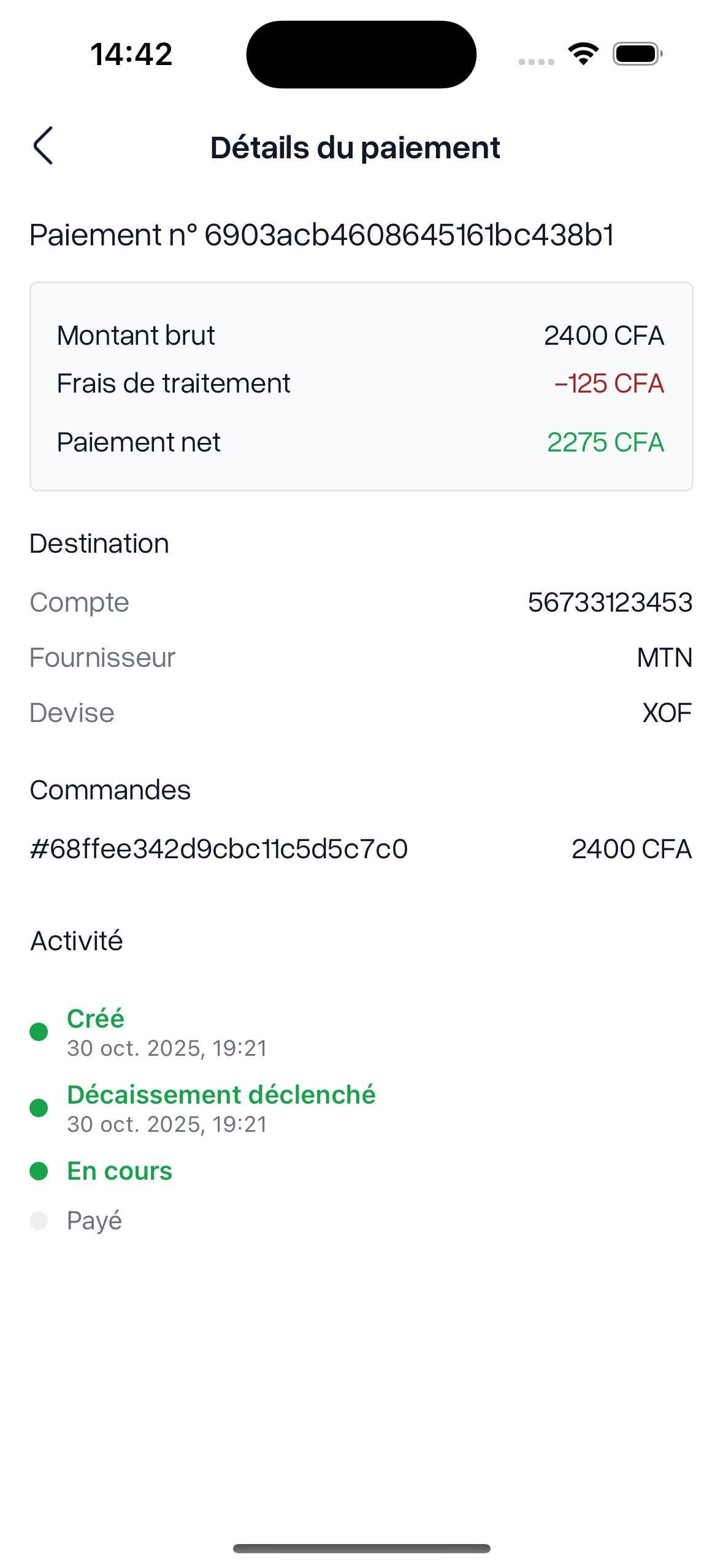 Seller payouts dashboard
